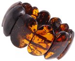 Amber bracelet made of polished oval plates in cognac shade