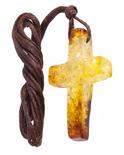 Бурштиновий хрестик на воскованій мотузці