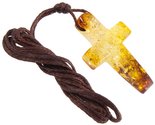 Бурштиновий хрестик на воскованій мотузці