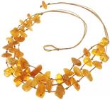 Beads-string with multi-row insert made of light amber