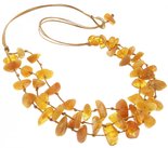 Beads-string with multi-row insert made of light amber