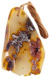 Figured amber pendant with impurities