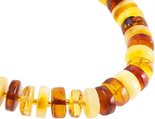 Beads made of multi-colored amber donut stones