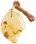 Amber pendant with carved design