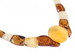 Amber beads with an oval center