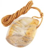 Pendant made of polished amber (medicinal) with patterned natural coloring