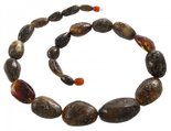 Dark amber stone beads