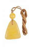 Stone pendant with a honey-colored amber ball