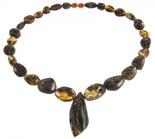 Beads made of dark and light stones
