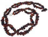 Braided dark amber beads