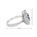 Artificial Sapphire and Diamond Ring