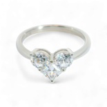 Heart-Shaped artificial Diamond Ring
