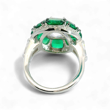 Artificial Emerald and Diamond Ring