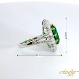 Artificial Emerald and Diamond Ring