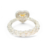 Heart-Shaped artificial Yellow Diamond Ring