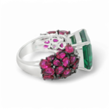 Green and Pink Gemstone Ring