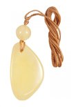 Pendant with ball and amber stone