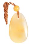 Amber oval pendant with an amber ball