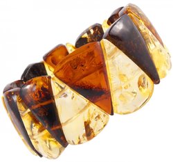 Bracelet with a combination of light and dark amber stones “Triumph”