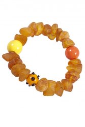 Amber bracelet with decorative balls (Indian ceramics)