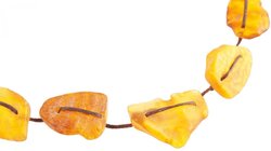 Beads-string made of polished amber stones