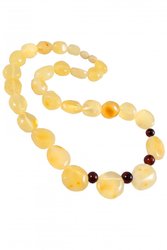 Amber beads with contrasting inserts-balls