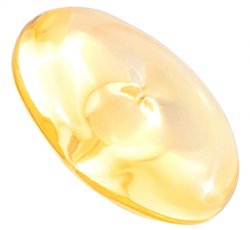 Pendant made of polished translucent amber in the shape of a ring