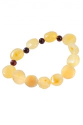 Amber bracelet with contrasting inserts-balls “Lollipops”
