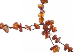 Braided beads made of polished amber stones