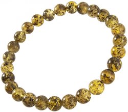 Bracelet made of greenish amber beads