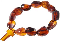 Amber bracelet with a cross