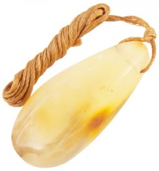 Amber polished drop-shaped pendant (medicinal)