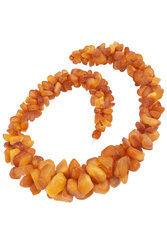 Collar beads made of amber stones