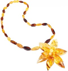 Amber beads with “Flower” pendant