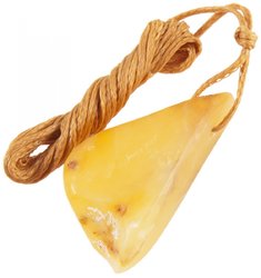 Polished amber pendant (medicinal) triangular shape