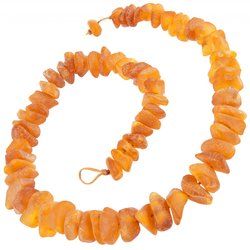 Beads made of polished honey amber stones