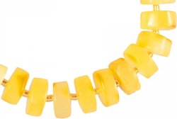 Beads made of light amber donut stones