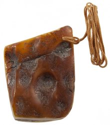 Amber pendant on a waxed rope