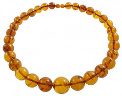Beads-balls made of light amber