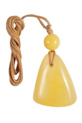 Камінь-кулон з кулькою бурштину медового відтінку