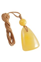 Stone pendant with a honey-colored amber ball