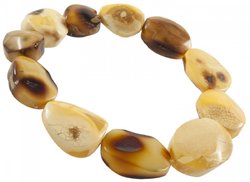 Bracelet made of textured amber stones