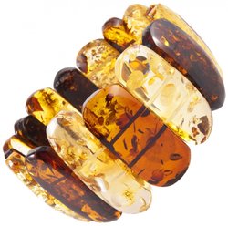 Bracelet with a combination of dark and light figured amber stones