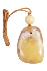 Кулон с камнем и шариком янтаря