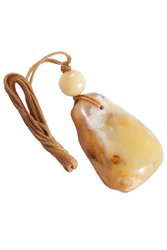 Pendant with stone and amber ball