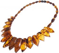Amber beads in cognac shade “Helene”