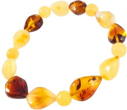 Amber bracelet with alternating round and teardrop-shaped stones