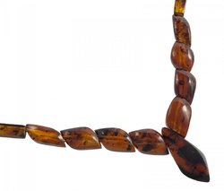 Bead necklace made of dark amber
