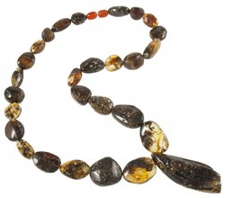Beads made of dark and light stones