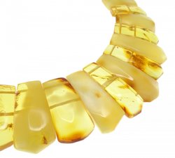Yellow amber necklace beads